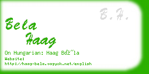 bela haag business card